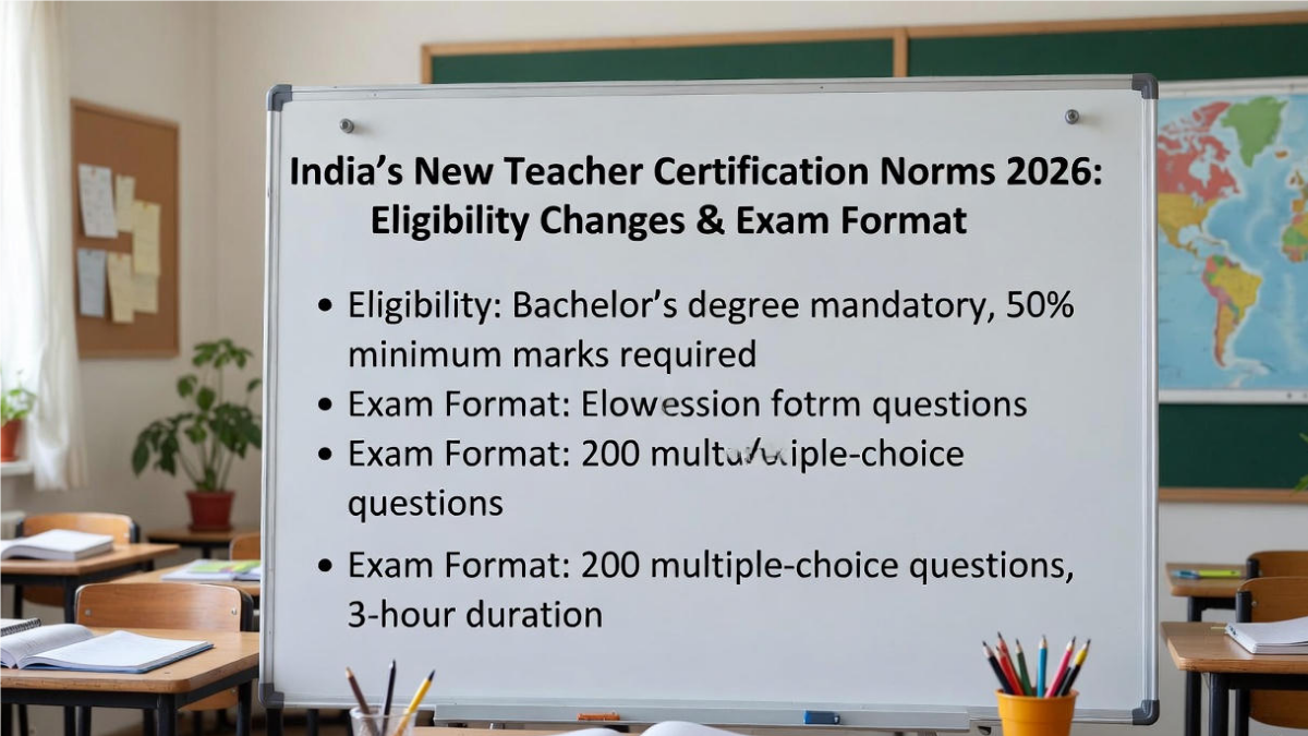 India’s New Teacher Certification Norms 2026: Eligibility Changes & Exam Format